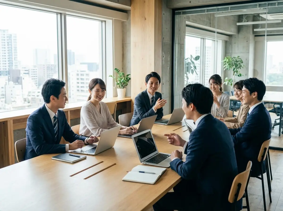 チームでの打ち合わせ風景